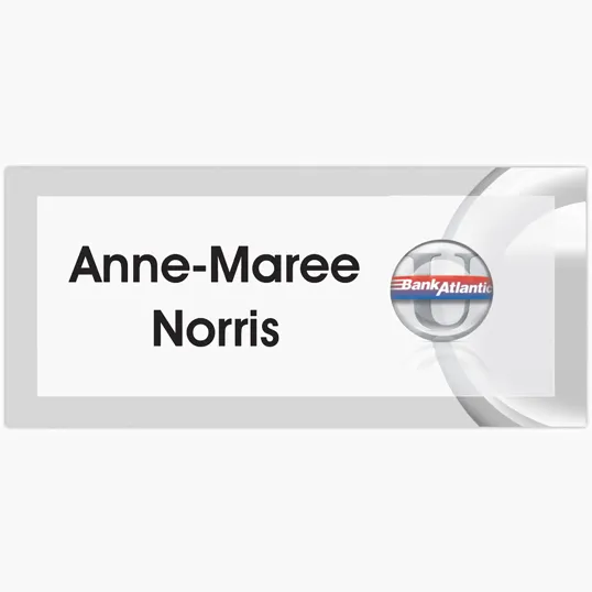 Beacon Fort Worth Plastic Name Badge, 3-6 Sq In