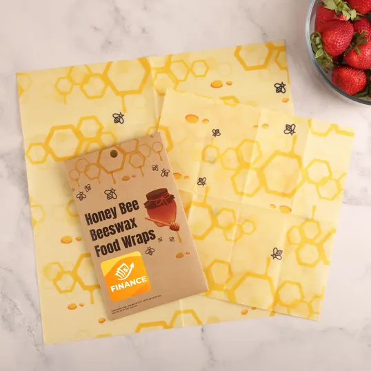 Honey Bee Beeswax Food Wraps, 2-Pack Reusable Cotton Wraps