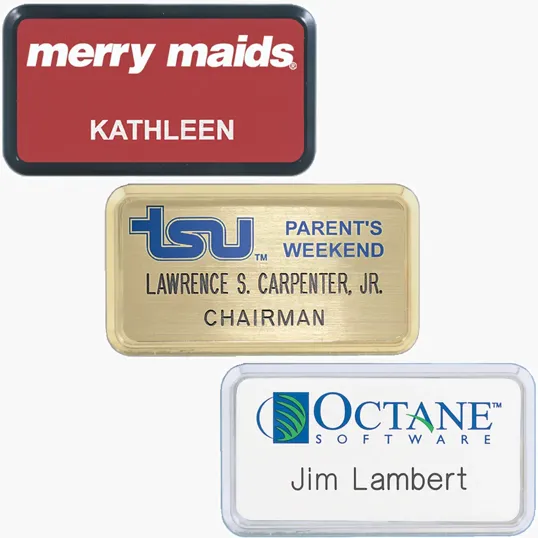 Las Vegas Plastic Name Badge, Standard Size