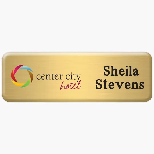 Beacon New York Standard Metal Name Badge, 1" x 3"
