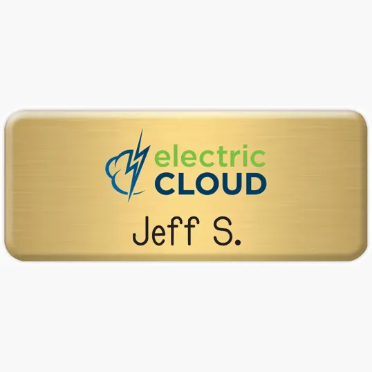 Beacon New York Standard Metal Name Badge, 1-1/4" x 3"