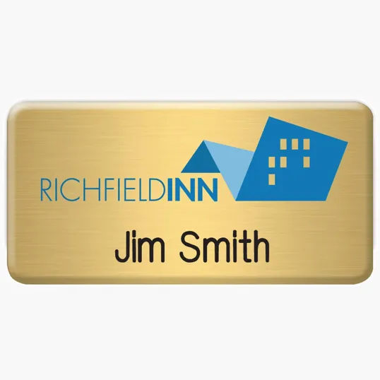 Beacon New York Standard Metal Name Badge, 1.5" x 3"
