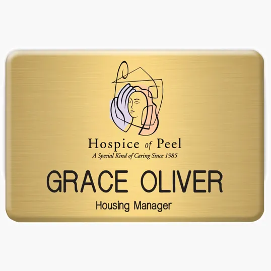 Beacon New York Standard Metal Name Badge, 2" x 3"