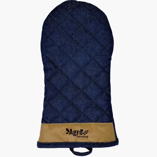 Lindstrom Quilted Denim Oven Mitt with Vegan Leather
