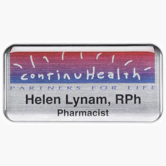 Beacon Savannah Metal Name Badge, 1.5" x 3"