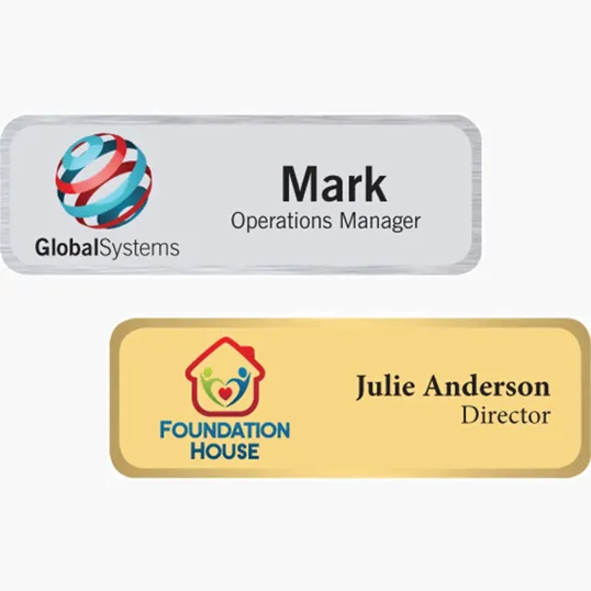 Seattle Metal Name Badge (1" x 3")