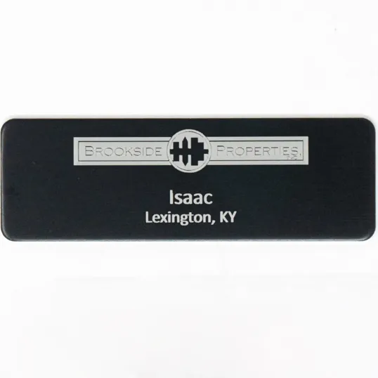Beacon Silver City Metal Name Badge, 1" x 3"