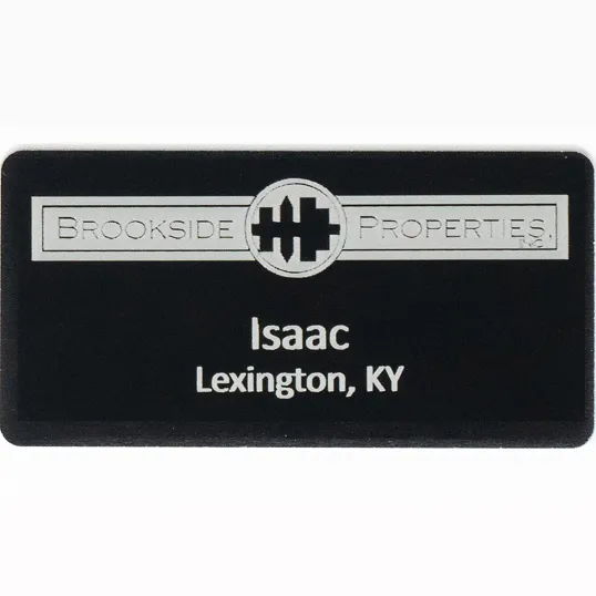 Beacon Silver City Metal Name Badge, 1.5" x 3"
