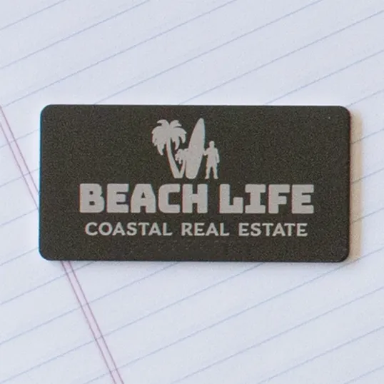 Beacon Silver City Metal Name Badge, 1.5" x 3"