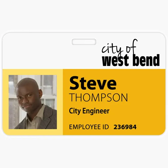 Beacon Tacoma Plastic Photo Name Badge, 3-3/8" x 2-1/8"