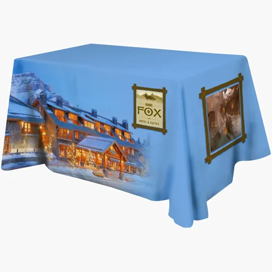 All Over Full Color Dye Sub Table Cover, Flat Poly 3-Sided