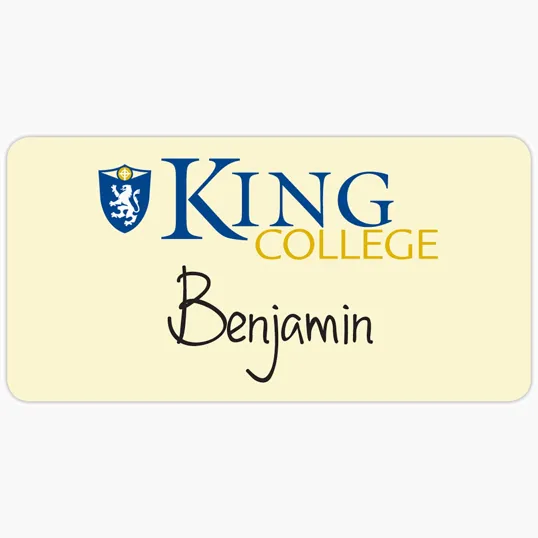 Beacon Value Reusable Name Badge, White Plastic