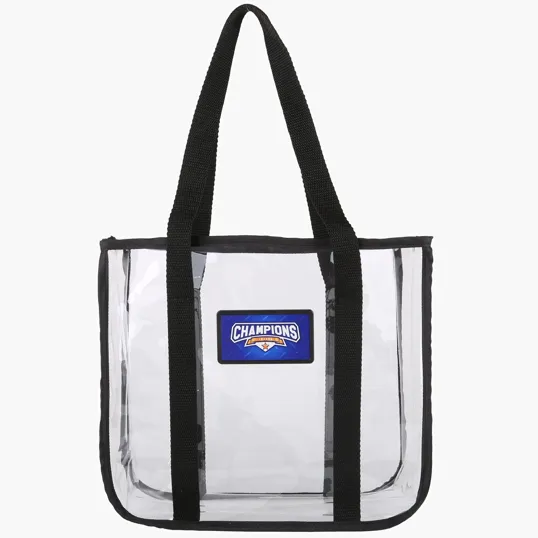Clear Stadium Bag with Black Nylon Trim