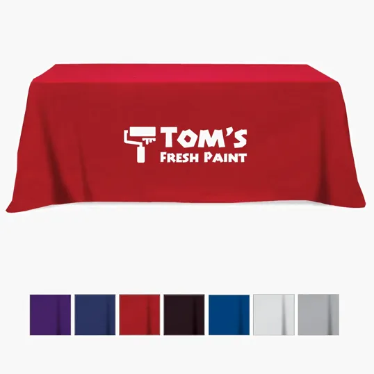 Flat Poly/Cotton 3-Sided Table Cover for 8' Tables