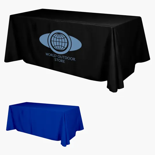 Flat Polyester 4-Sided Table Cover for 8' Tables