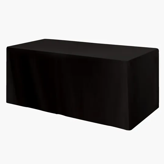 Fitted Poly/Cotton 3-Sided Table Cover for 6' Tables — view 2