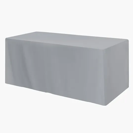 Fitted Poly/Cotton 3-Sided Table Cover for 6' Tables — view 3