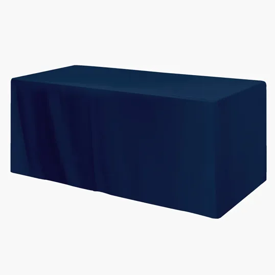 Fitted Poly/Cotton 3-Sided Table Cover for 6' Tables — view 4