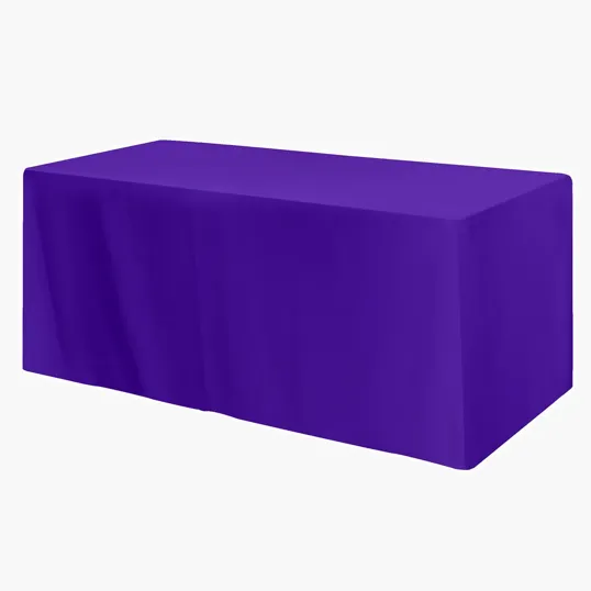 Fitted Poly/Cotton 3-Sided Table Cover for 6' Tables — view 5