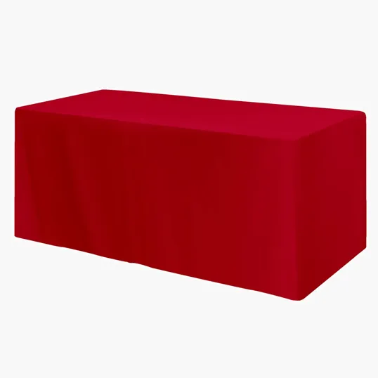 Fitted Poly/Cotton 3-Sided Table Cover for 6' Tables — view 6