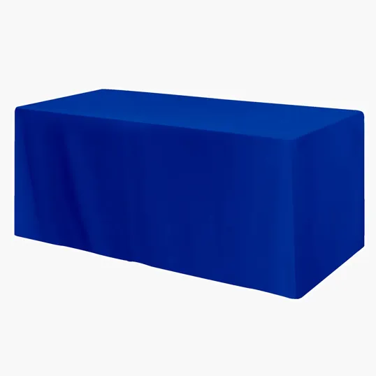 Fitted Poly/Cotton 3-Sided Table Cover for 6' Tables — view 7