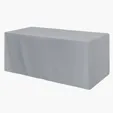 Fitted Poly/Cotton 3-Sided Table Cover for 6' Tables — view 3