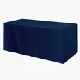 Fitted Poly/Cotton 3-Sided Table Cover for 6' Tables — view 4