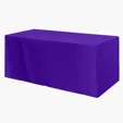 Fitted Poly/Cotton 3-Sided Table Cover for 6' Tables — view 5