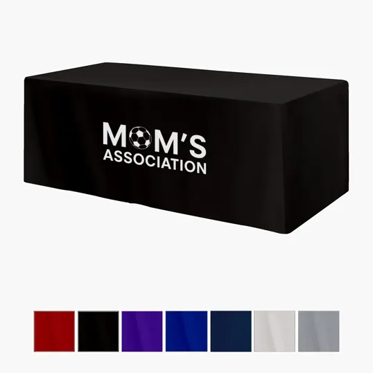 Fitted Poly/Cotton 3-Sided Table Cover for 8' Tables