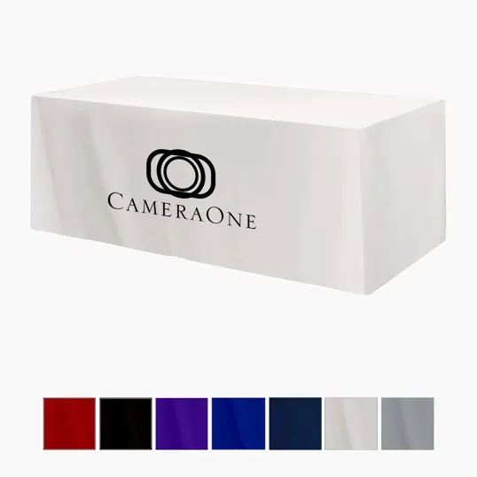 Fitted Poly/Cotton 4-Sided Table Cover for 8' Tables