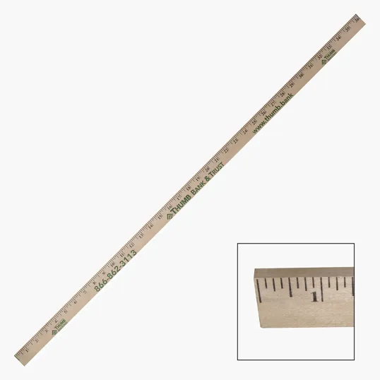 Natural Wood Yardstick, 36" English Scale