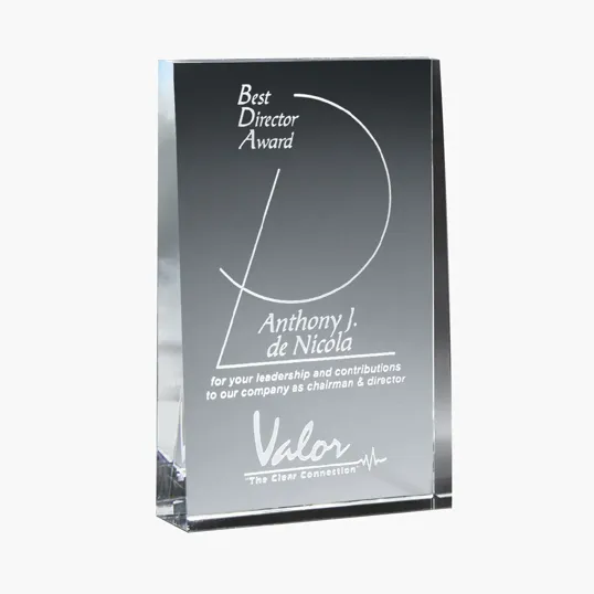 Small Wedge Crystal Award — view 3