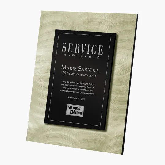 Gold Wall Plaque with Black Aluminum Plate
