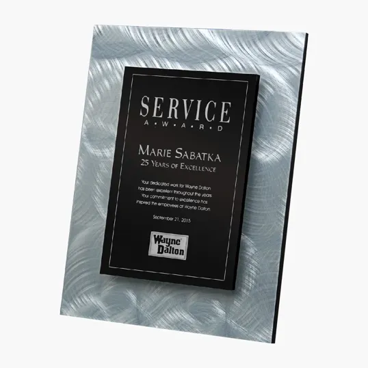 Silver Wall Plaque with Black Aluminum Plate
