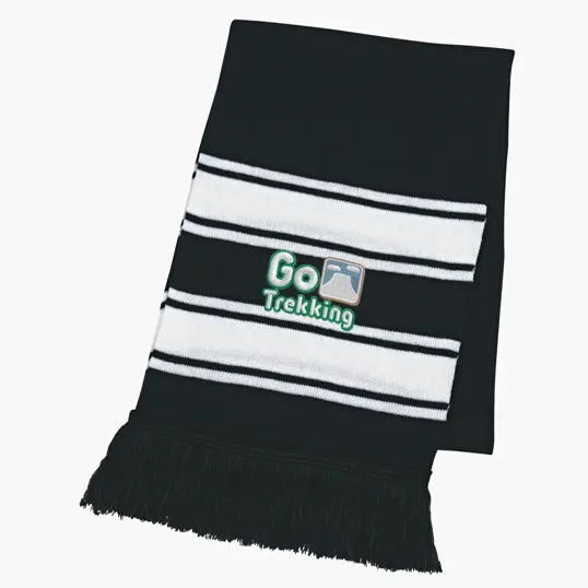 Two-Tone Knit Scarf With Fringe — view 2
