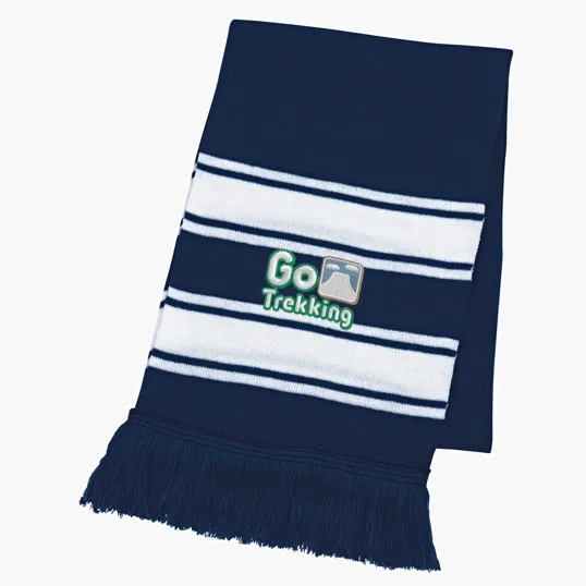 Two-Tone Knit Scarf With Fringe — view 4