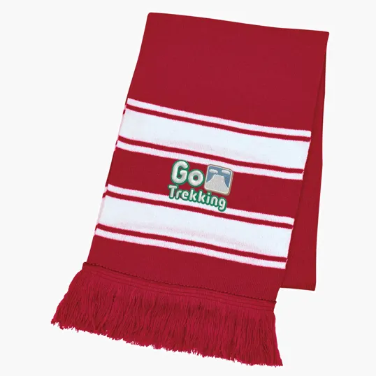 Two-Tone Knit Scarf With Fringe — view 5