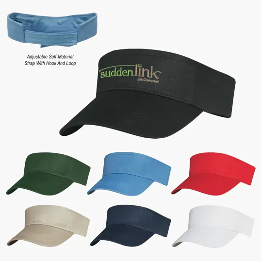 Cotton Twill Visor with Pre-Curved Brim