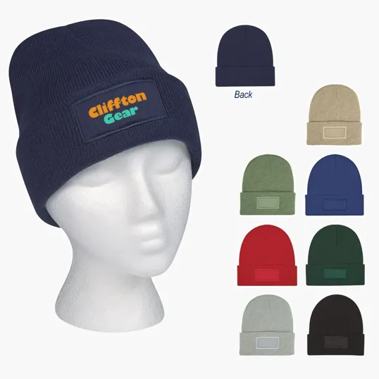 Patch rPET Knit Beanie With Cuff