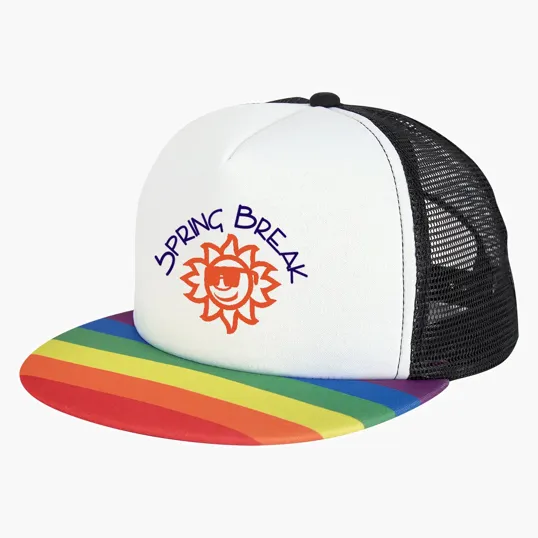 Rainbow Trucker Cap with Mesh Back