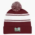 Two-Tone Knit Pom Beanie With Cuff — view 3