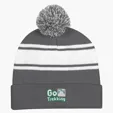 Two-Tone Knit Pom Beanie With Cuff — view 4
