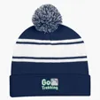 Two-Tone Knit Pom Beanie With Cuff — view 6