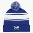 Two-Tone Knit Pom Beanie With Cuff — view 9