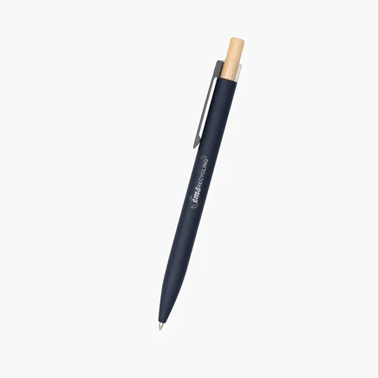 Recycled Aluminum Pen with Bamboo Plunger — view 3