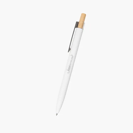 Recycled Aluminum Pen with Bamboo Plunger — view 4