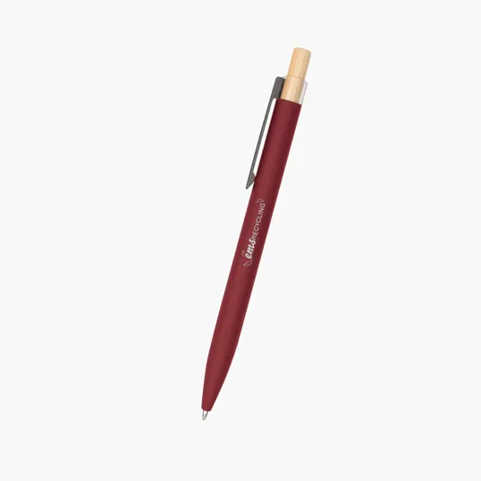 Recycled Aluminum Pen with Bamboo Plunger — view 5