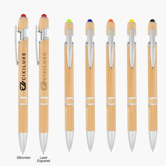 Tropical Bamboo Incline Pen with Stylus