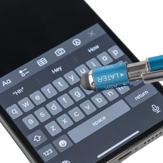 Recycled Aluminum Spin Game Top Pen With Stylus — view 6