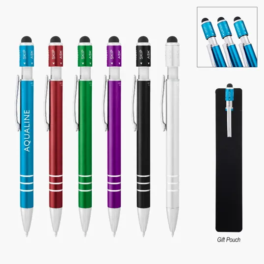 Recycled Aluminum Spin Game Top Pen With Stylus — view 7